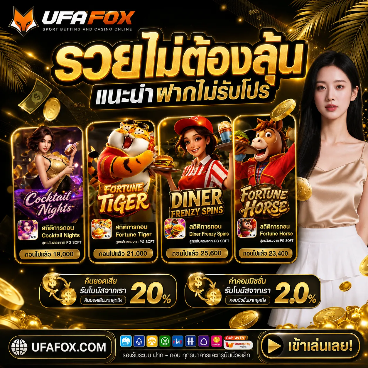 รับโบนัสฟรี ฝาก20รับ100 ทํา ยอด 300 ถอนได้100 หน้าเว็บด้วยตัวเอง